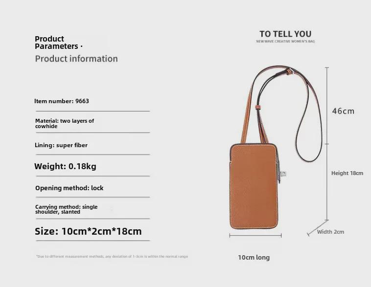 Women's Genuine Leather Palm Pattern Mini Crossbody Phone Bag