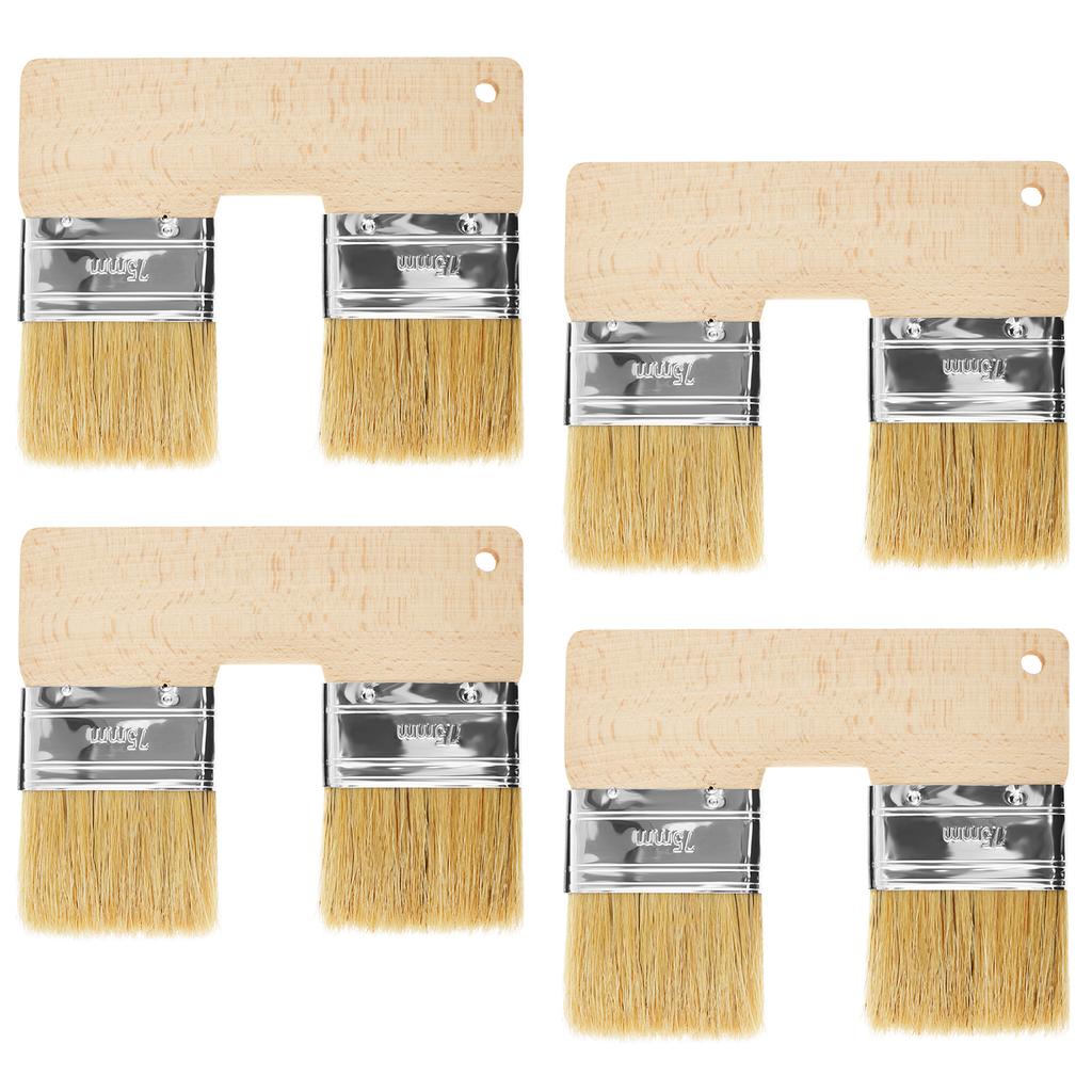 Double Head Painting Brush U Shaped Double Smooth Paint Brush with Wood Handle for Professional Acrylic Painting Hand Tools