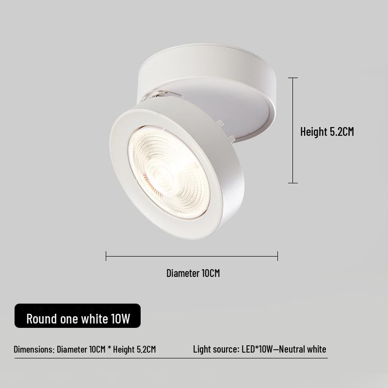 Folding Surface-Mounted Adjustable LED Spotlight for Hallway and Background Wall