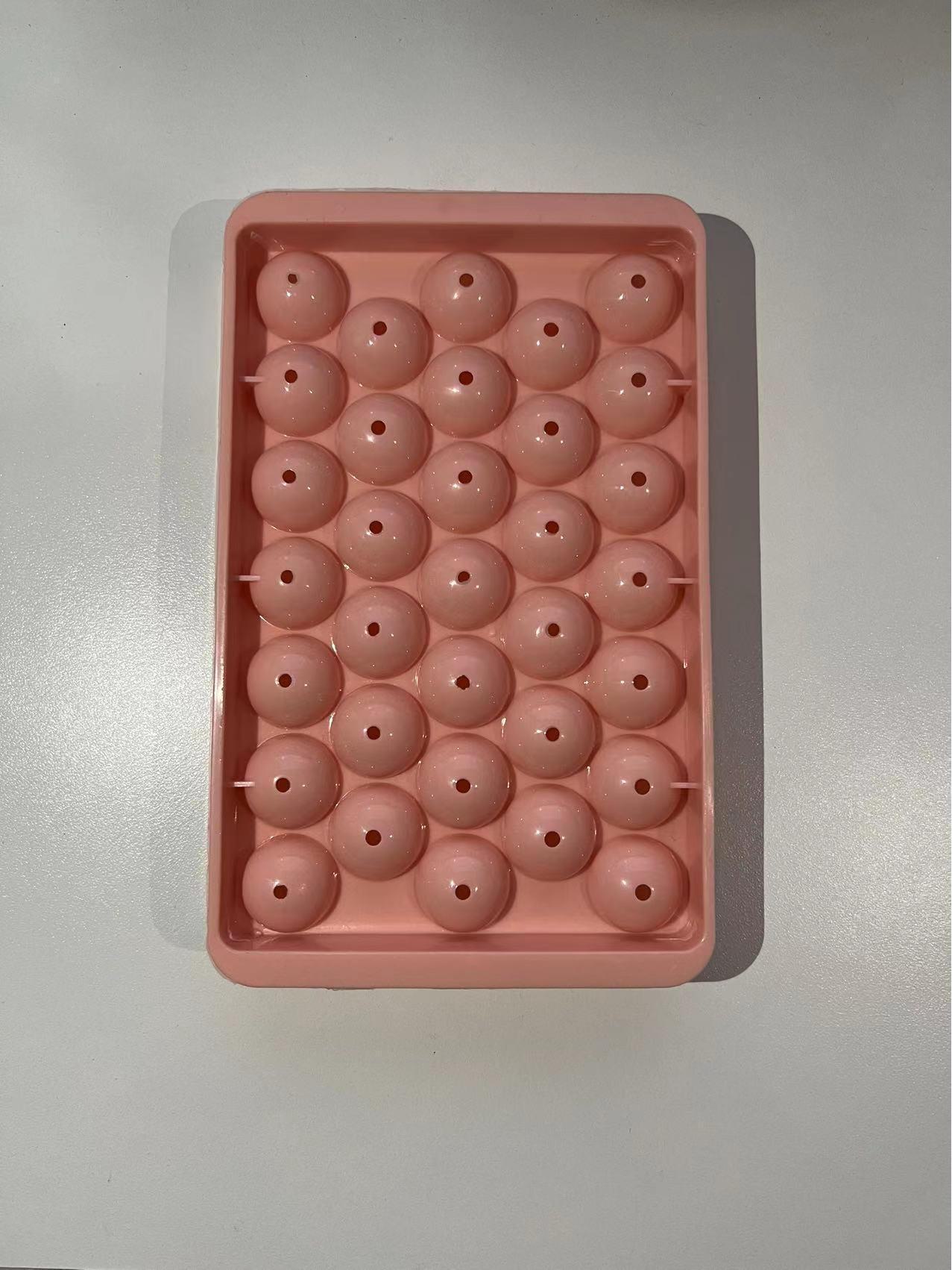 

Силиконовая форма для кубиков льда и контейнер для хранения круглых ледяных шариков - Красный инструмент для приготовления льда для домашней кухни