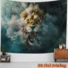 Majestätischer Löwenkönig Brüllendes Wandbehang Dschungeltier Kunst Dekor Leinwanddruck 180x280cm Groß