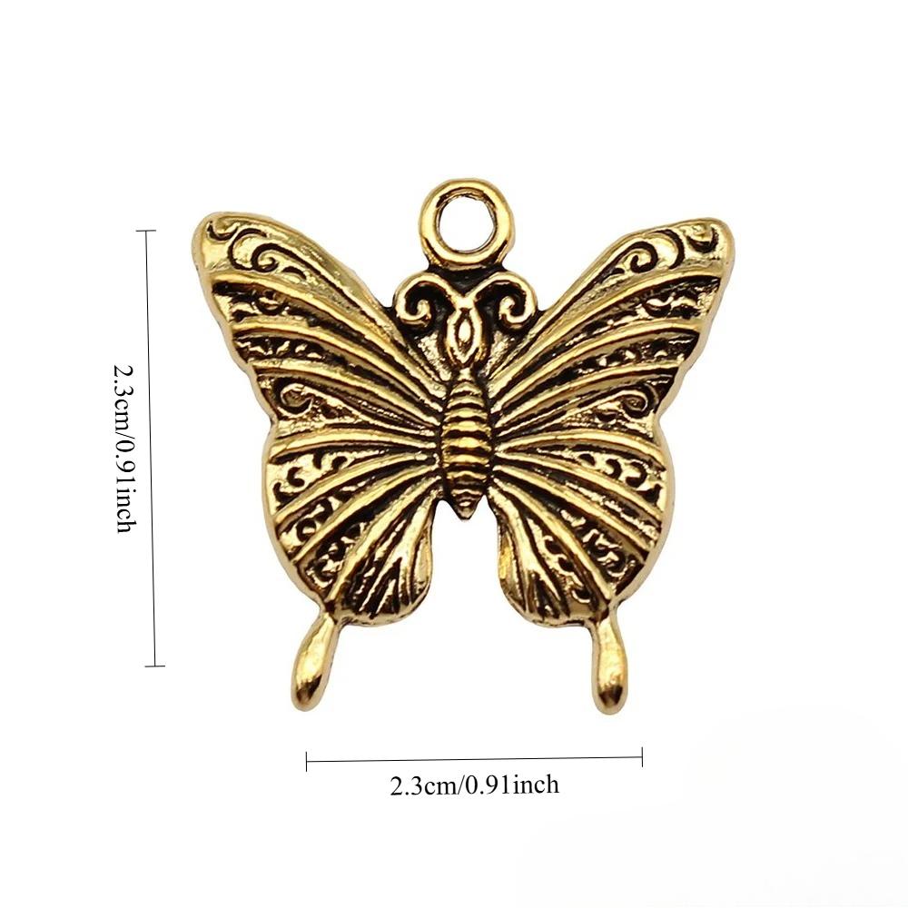 20 Pieces Of 23x23mm Fashionable And Versatile Butterfly Pendant