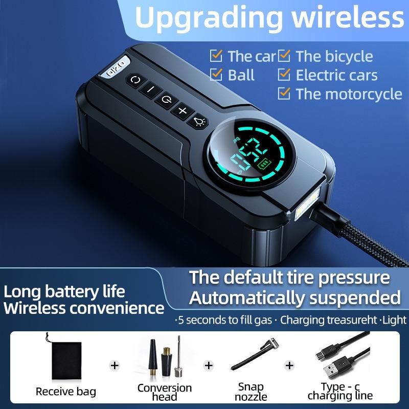 Bærbar Bilpumpe Dekkpumpe Bærbar Oppblåsbar Pumpe Sykkel Motorsykkel Mini Digital Skjerm Bilpumpe