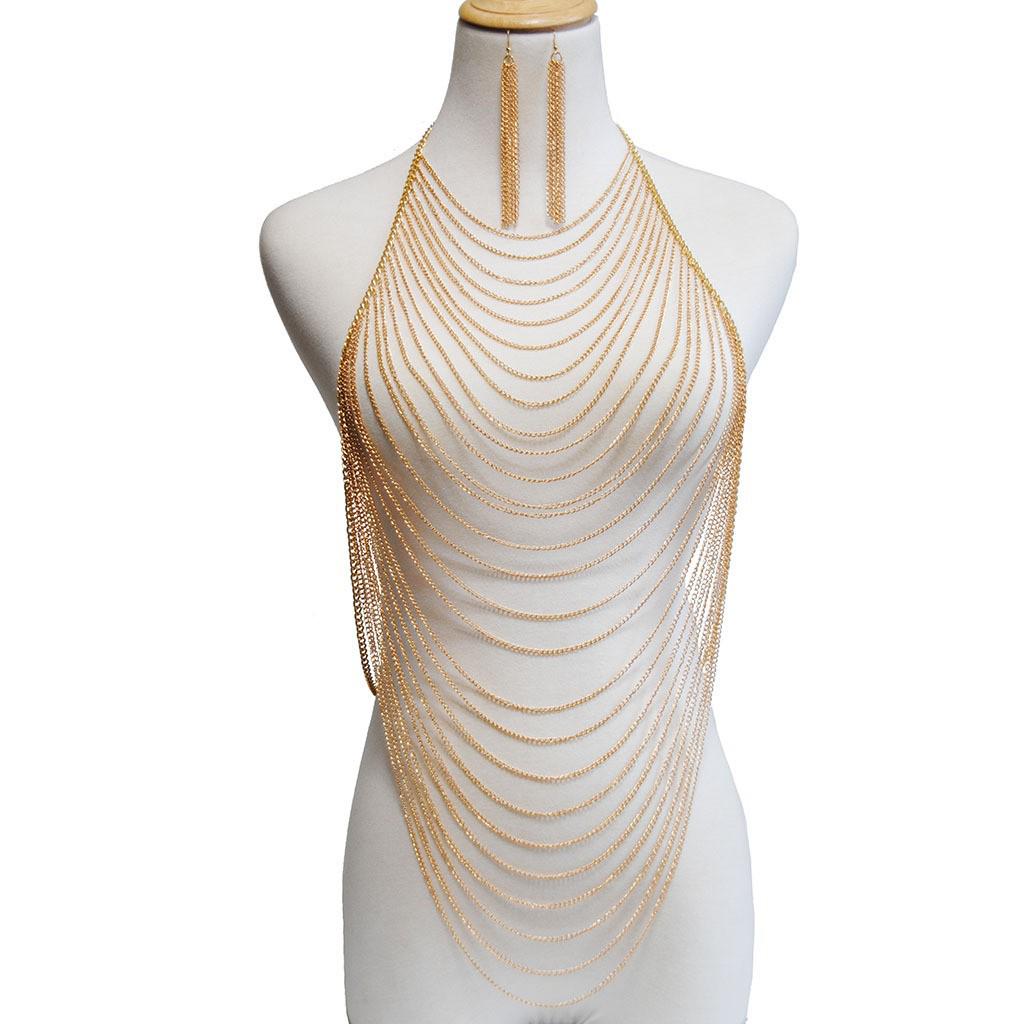 

Европейский и американский уличный стиль многослойная кисточка боди-цепочка