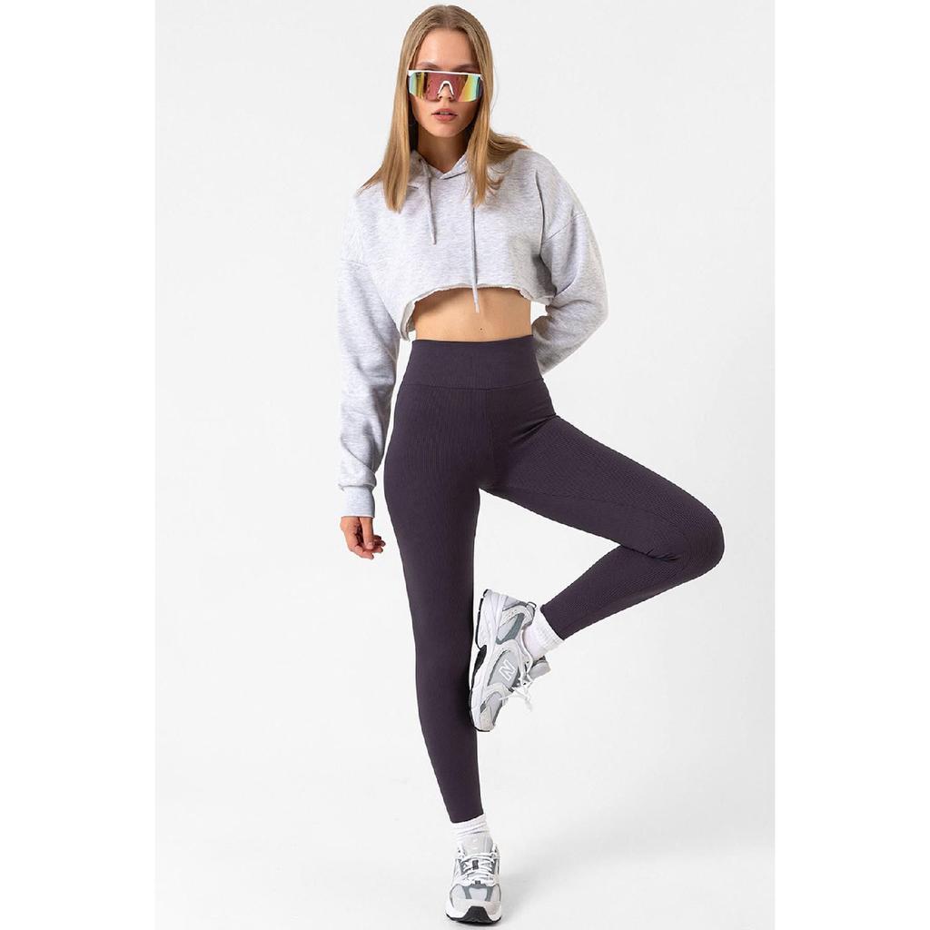 Indigo Indigo Indigo – Strickstrumpfhose mit hoher Taille, gerippt und elastischem Interlock-Bund