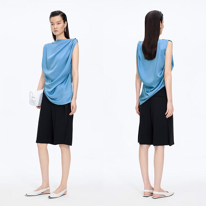 JNBY 2026 Summer Sleeveless Loose Cowl Neck Shirt