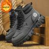 Winter Men's Shoes Men's Martin Boots Velvet Warm High-top Versatile Shoes Non-slip and Wear-resistant Thick-soled Boots