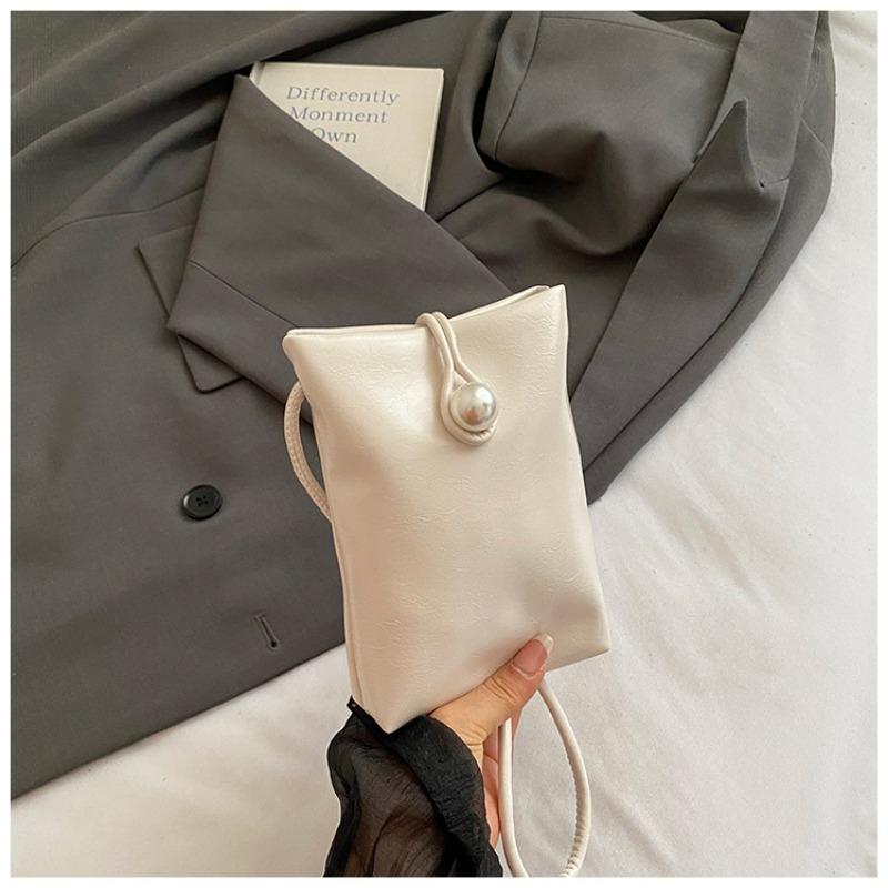 

Niche casual vertical mobile phone bag, new summer fashion solid color versatile shoulder messenger bag белый
