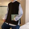 Men's Split Sweater Vest - Hong Kong Style Trendy Loose Knit Waistcoat for Spring & Autumn