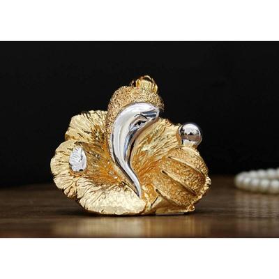 Lord Ganesha Idol Gold & Silver Murti for Good Luck & Success Living Room Home and Office Décor & Gifts (3x4x6cm)