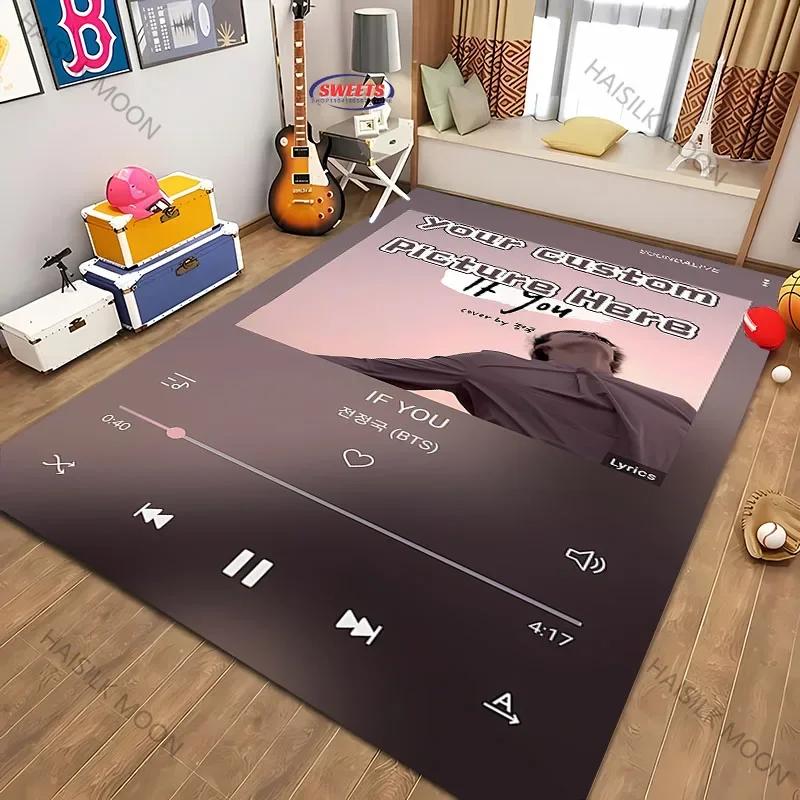 3D HD Personalisiertes Musik-Thema Benutzerdefinierter Bildteppich Musikliebhaber-Matte Geeignet für Musikklassenzimmer Wohnzimmer Kinderzimmer Teppich