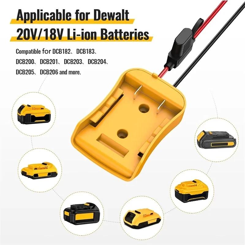 Battery Adapter For Milwaukee Dewalt Makita 18V 20V Power Wheels Battery Conversion Kit with Fuse Holder Wire Harness Connector