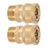 2Pcs Pure Copper M22 High Pressure Washer Fitting Adapter 3/8 Inch NPT Female To M22 Male Adapter