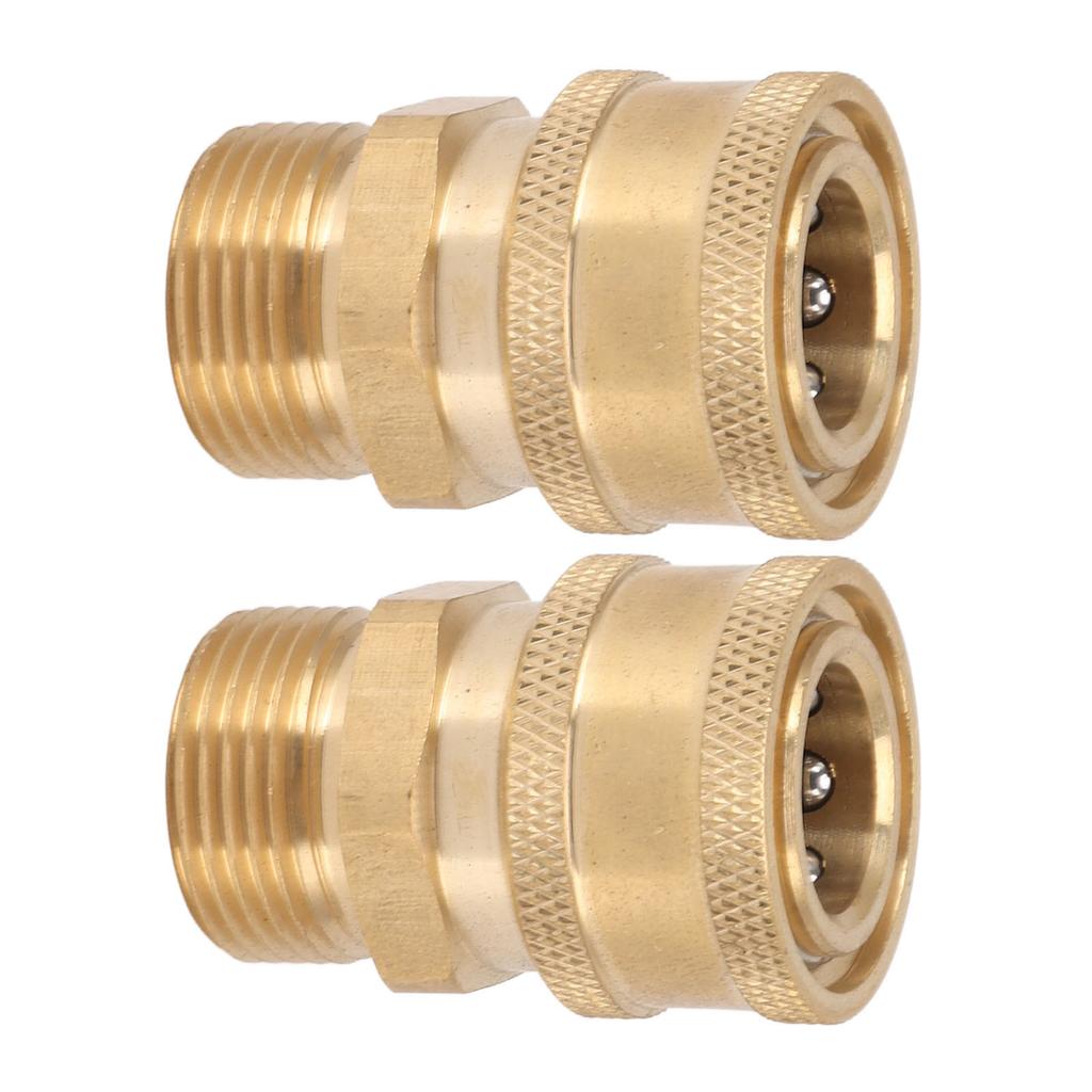 2Pcs Pure Copper M22 High Pressure Washer Fitting Adapter 3/8 Inch NPT Female To M22 Male Adapter