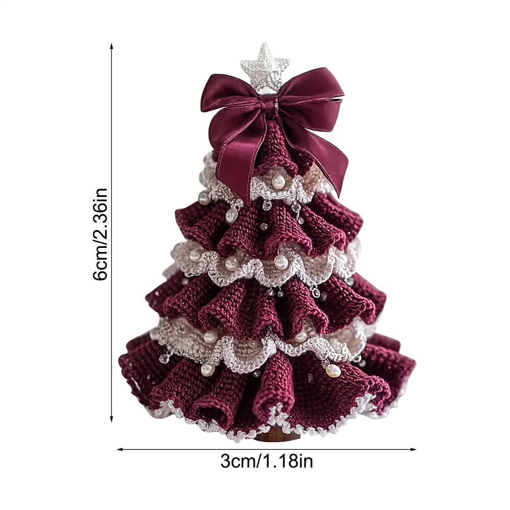 

Yarn Christmas Tree Desktop Decor Yarn Christmas Tree Table Centerpiece Decorative Holiday Props For Mantelpiece Windowsill 3x3x6cm красный