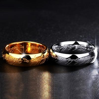 Stilvoll Herren Trendig Edelstahl Laser Gravur Fein Paare Eheringe Brautringe Damen Stilvoll Stilvoll Film Schmuck Souvenir Geschenke Trendiger Schmuck