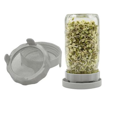 2Pcs Stainless Steel Sprouting Lids for Mason Jars Wide Mouth Mason Jar Screen Lids for Sprouting Kit Germination Cover Sprout