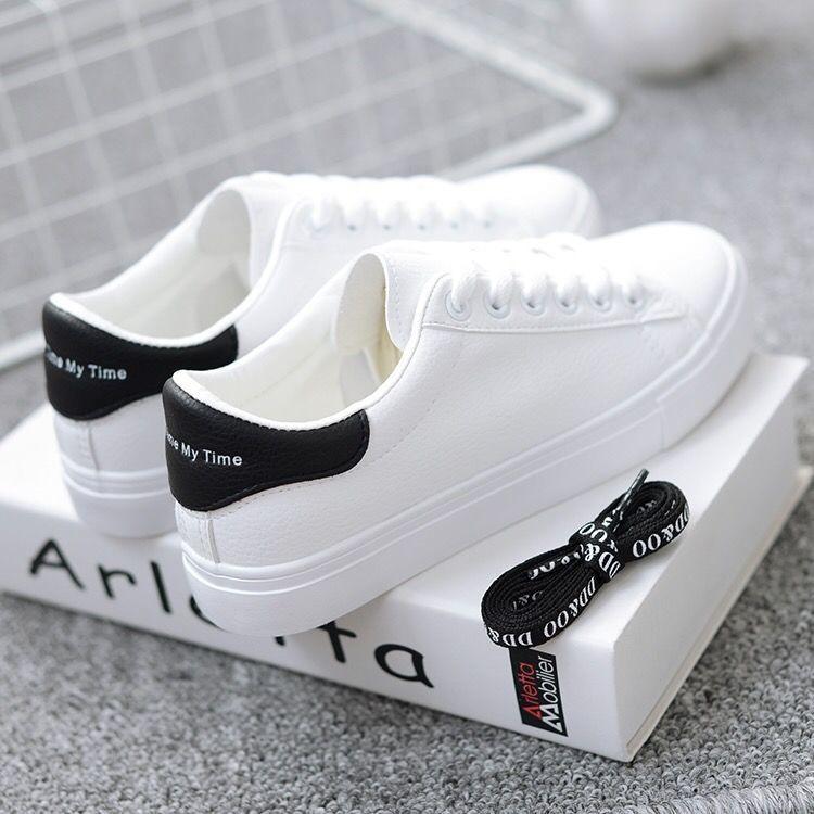 Spring and Autumn New Flat Baseplate Shoes Student Breathable Single Shoes Casual White Shoes