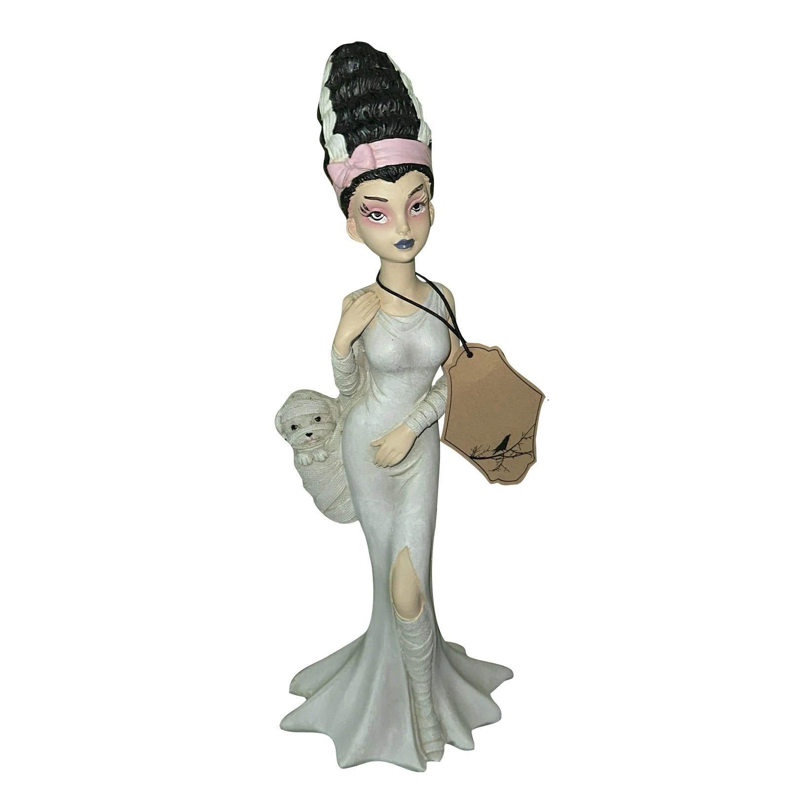 

Bride Of Frankenstein Mummy Dog Statue Halloween Decor, Hallows Eve Bride Of Frankenstein With Mummy Puppy Decor NEW RARE One Size