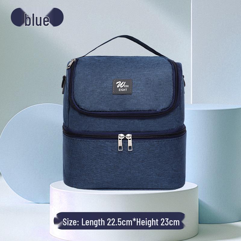 Large Double-Layer Insulated Bag with Milk Compartment and Ice Pack Storage for Outdoor Lunch and Fresh-Keeping 1139₽