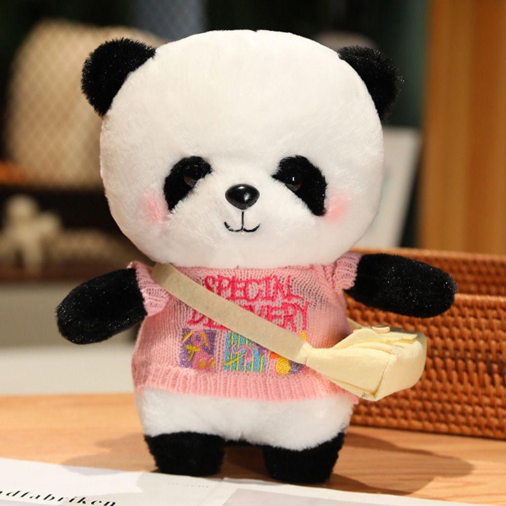 

Wearing Clothes Panda Plush Toys Fluffy Soft Panda Plush Doll Panda Stuffed Doll Room Decoration Pink-Sweater
