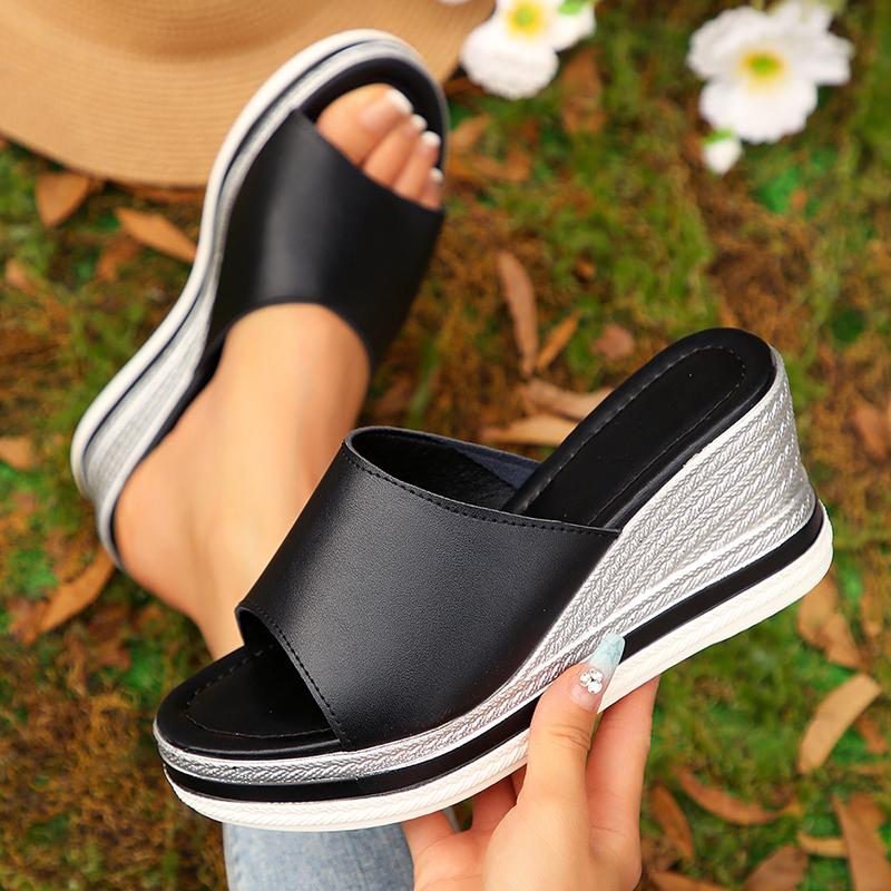 Fashion Women's Summer Fashion Wedge Sandals Lightweight Thick Sole Beach Slippers Wwoman Casual Outdoor Chunky Platform Sandalias Mujer