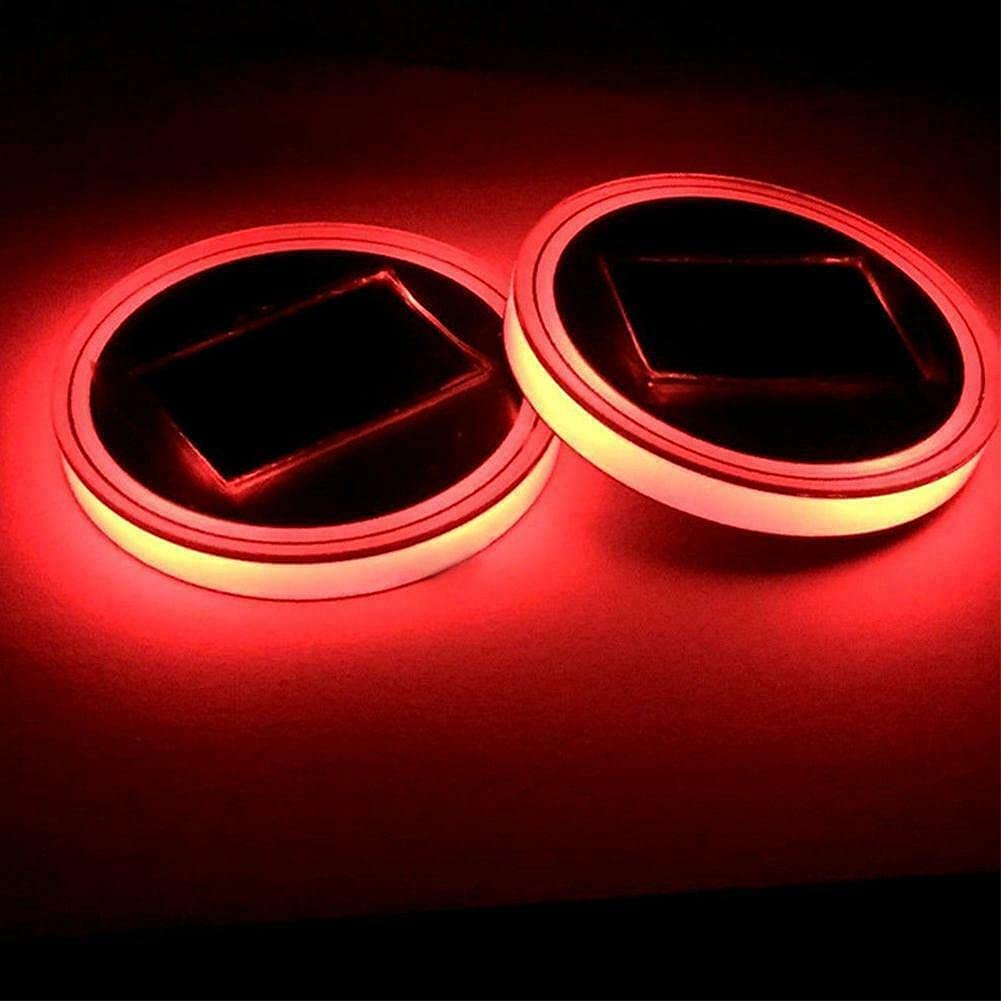 LED Coaster LED Cup Holder Lights 2 Pack 7 Colors Luminous Cup Pad LED