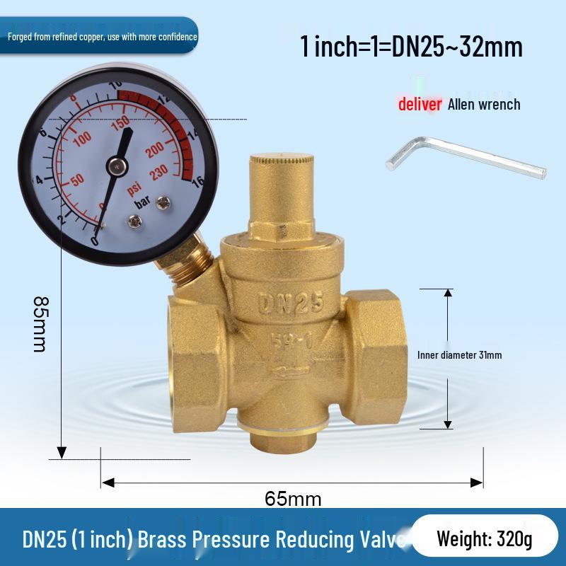 Adjustable Brass Water Pressure Reducing Valve for Heaters & Purifiers