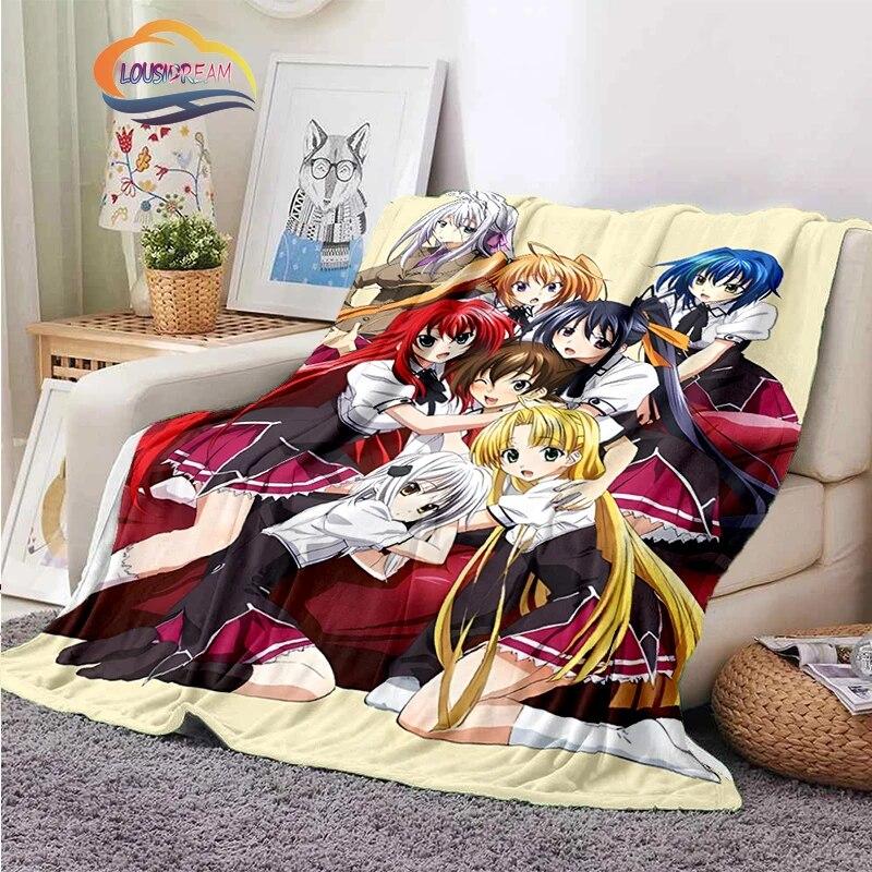 3D tištěná střední škola DxD plyšová deka Módní Flanel Fleece Sexy animace Dárek pro holčičku Sofa Nap Travel