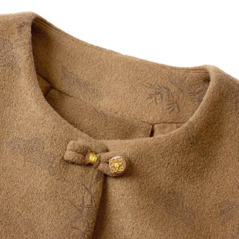 Cappotto da donna con scollo rotondo in misto lana