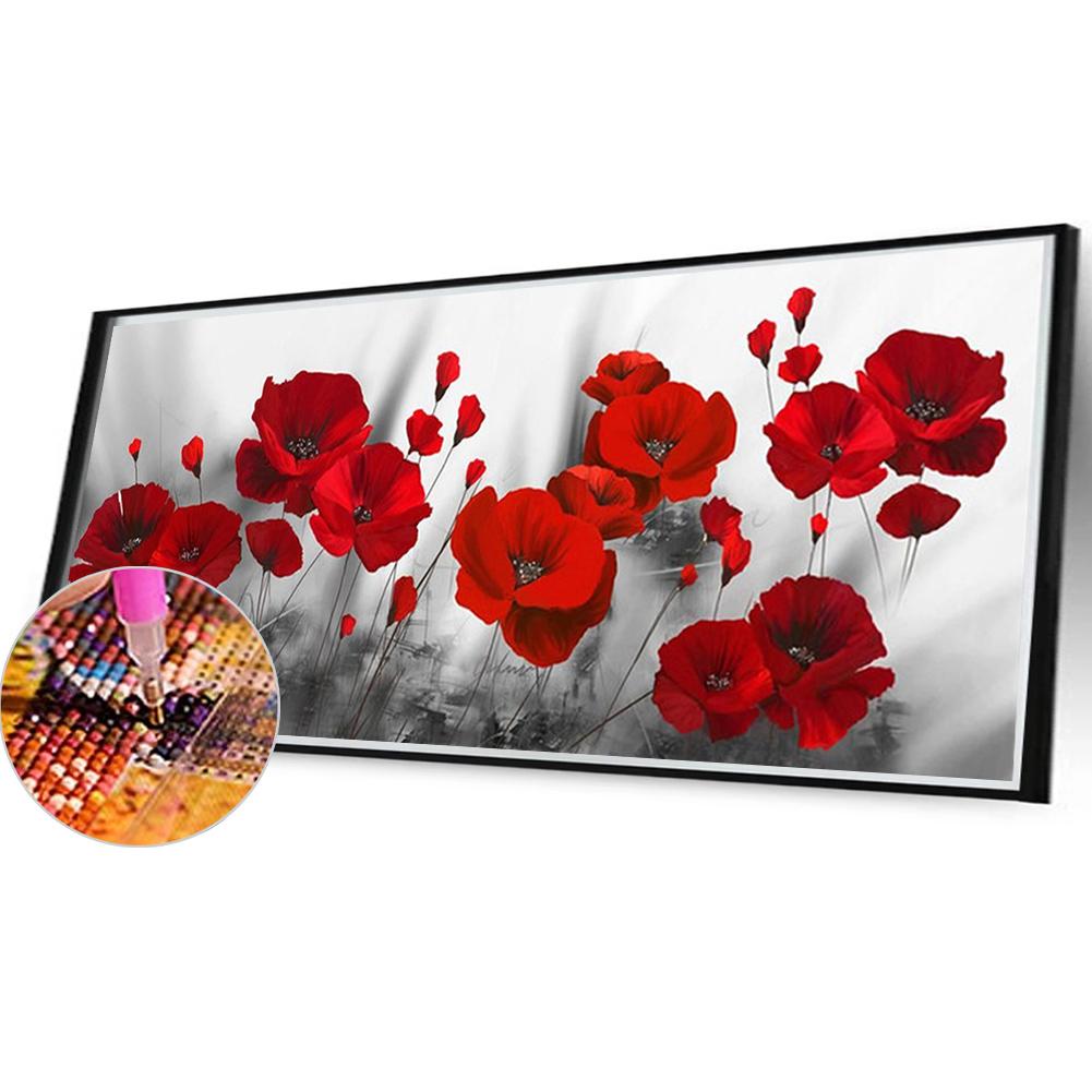 

5D DIY Полный Круглый Дрель Алмазная Картина Маки Набор Домашний Декор Искусство Ремесло 100x50см