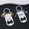 Exquisite Stainless Steel Lettering Keychains Creative Beer Bottle Opener Keyring Men Car Trinket Accessories Father's Day Gifts