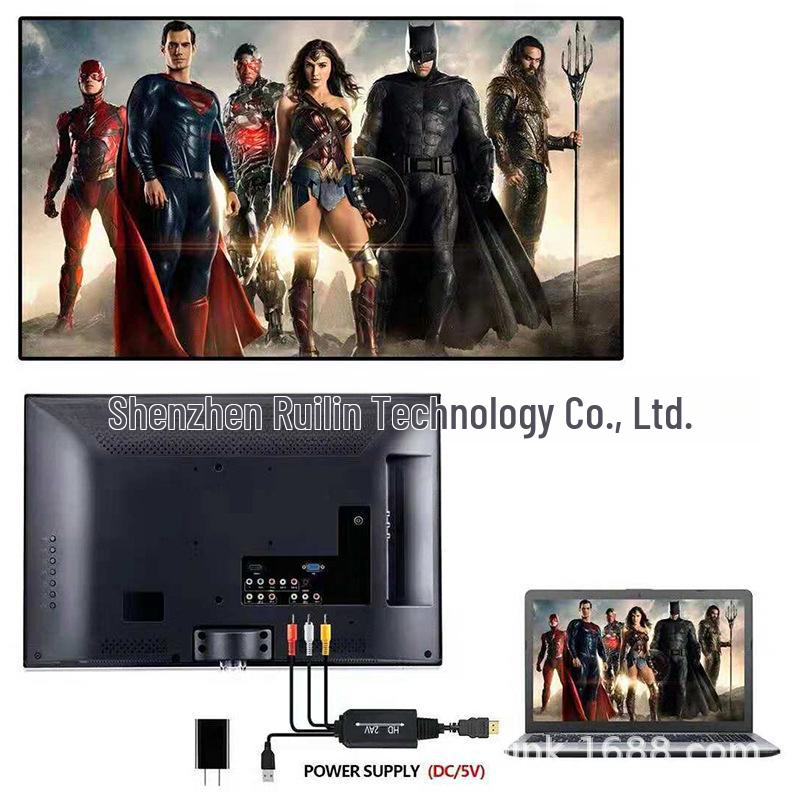 HDMI zu AV Konverter für Projektor, Computer oder PS4 zu TV-Anzeige