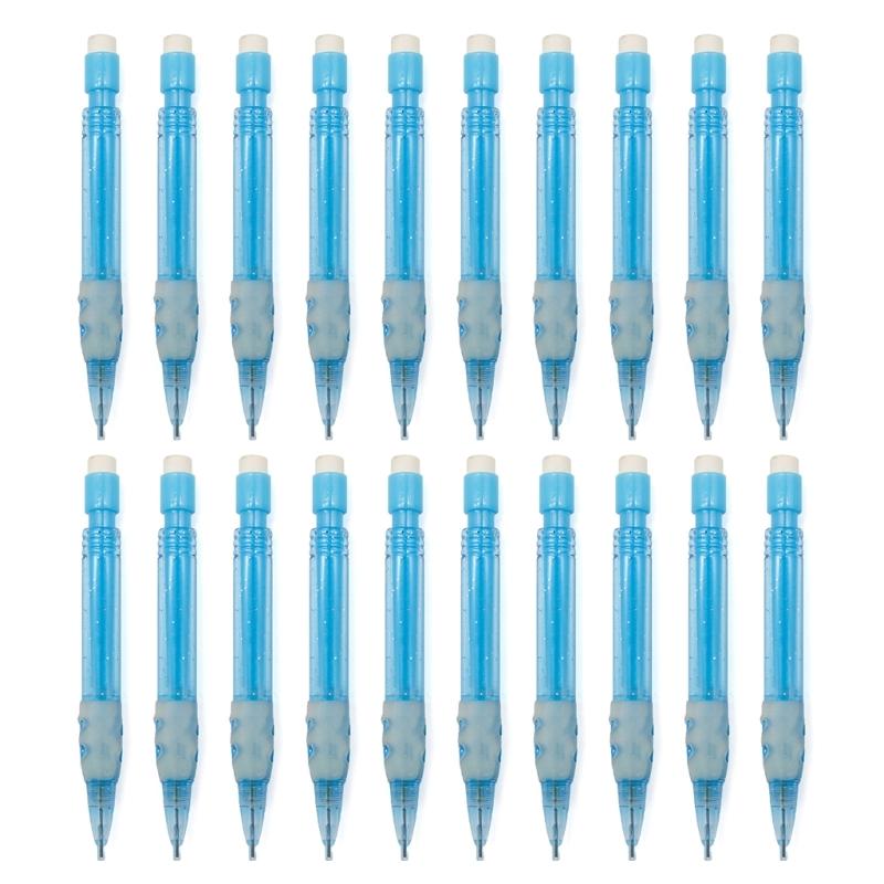 20Pcs Small Automatic Pencil with Small Eraser 0.7MM Mechanical Pencil Automatic Drafting Pencil for Writing Drawing