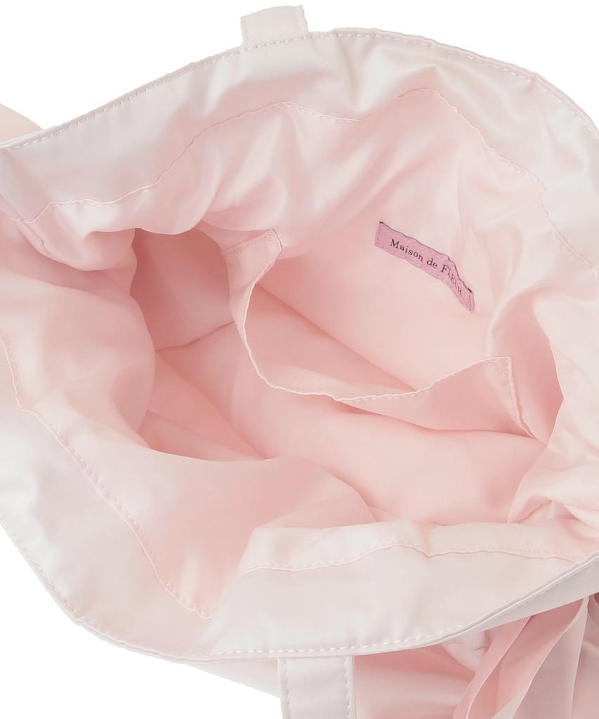 Maison de FLEUR Double Ribbon Gathered Tote Bag, Black, F Tote Bag, 08000792300