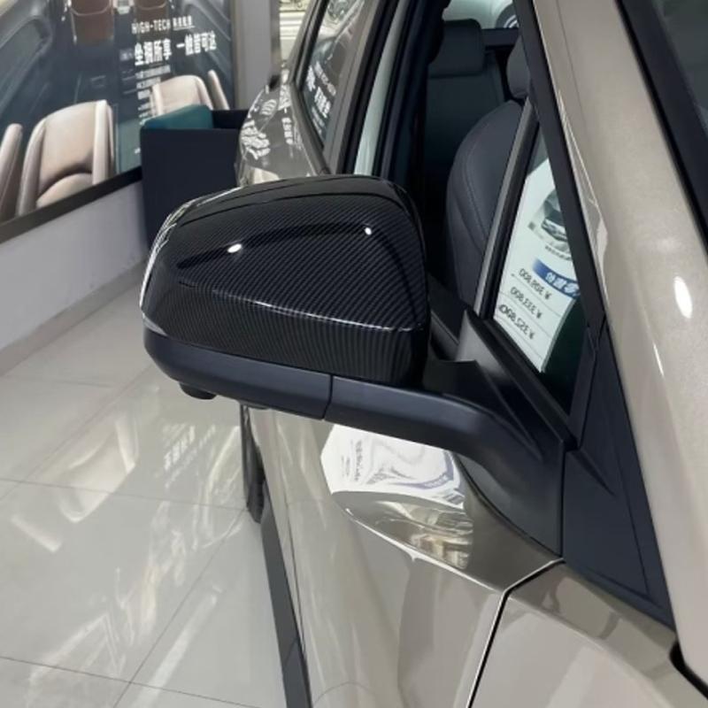 For Toyota BZ4X EA10   2024 ABS carbon Car Rearview Door Side Mirror Trim Rearview Mirror Rain Shield Cover Accessories