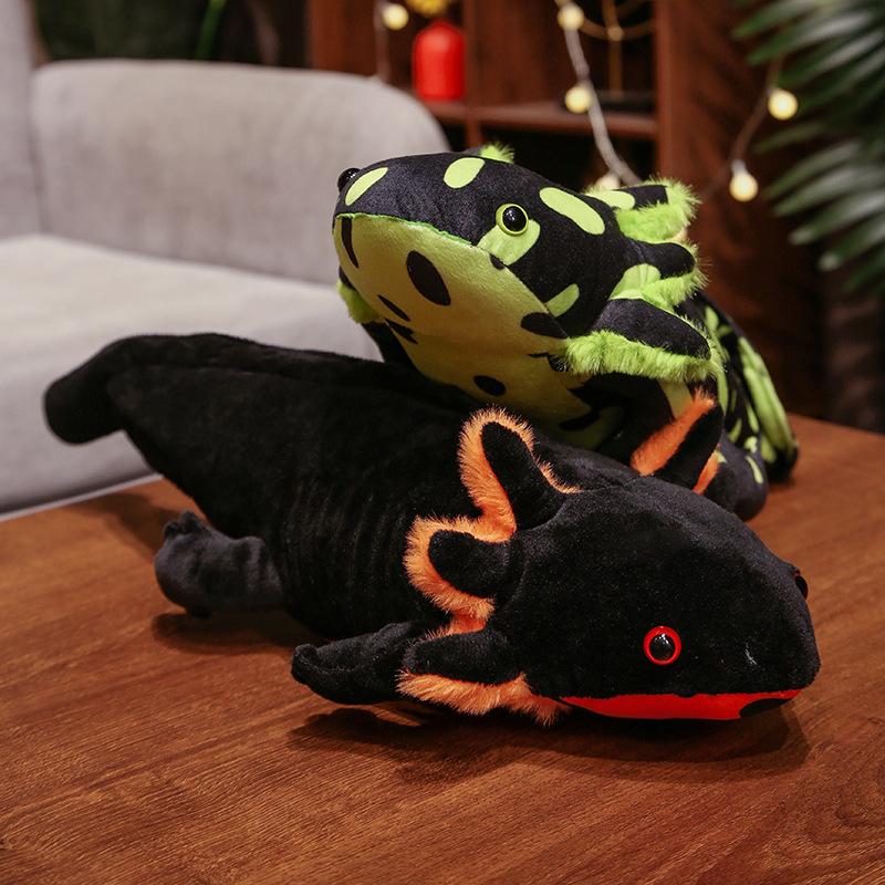 20-80cm Kawaii Newt Plush Toy Stuffed Cute Axolotl Salamander Underwater Fuzzy Fish Appeasing Long Pillow Cushion Kid Party Gift