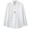 2026 Spring Plus Size Women's Cotton Long Sleeve Embroidered Shirt, Colorful Button Lapel Cardigan, Versatile Top 070