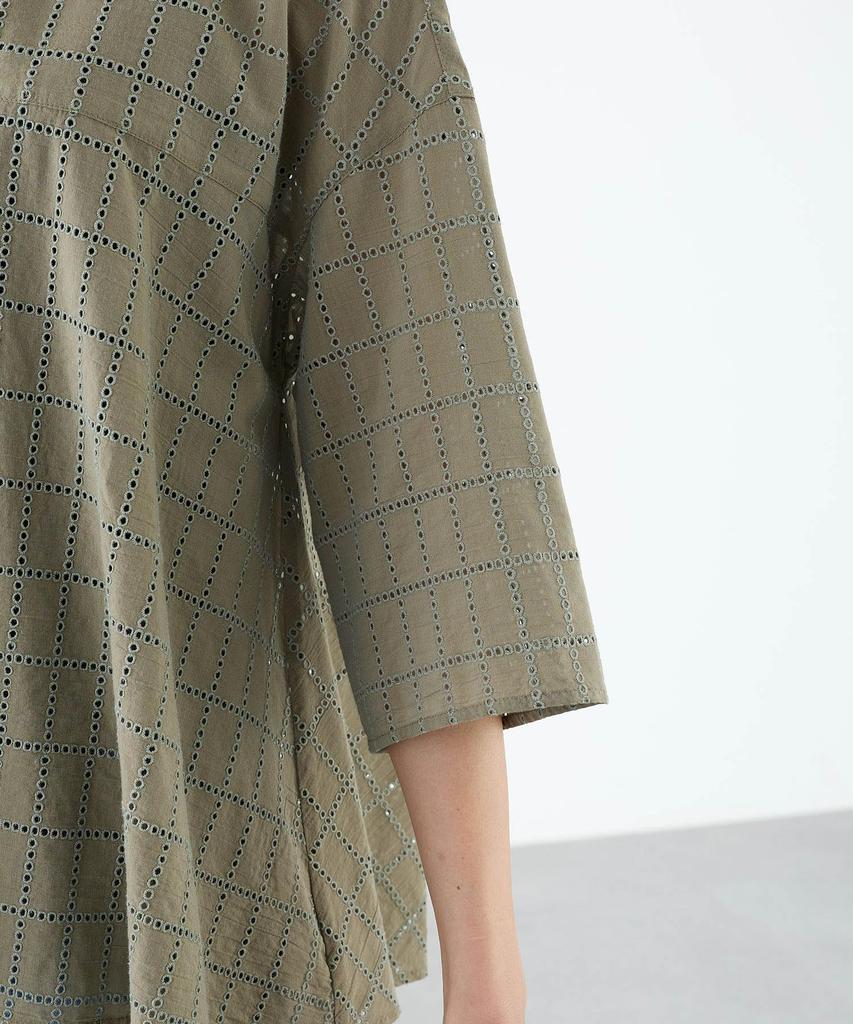 AC by Alpha Cubic Square Embroidered Size 9 Blouse, Women's, 353774, Off-White,