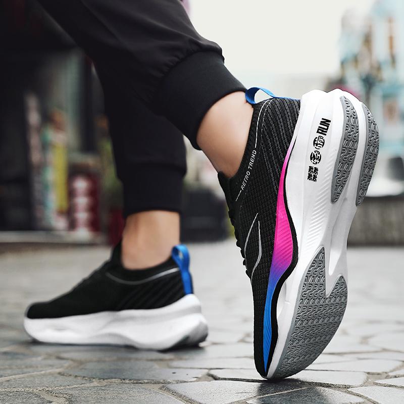 Flying electric 3 men's shoes ultralight running shoes Men's flying mesh sneakers Men's lace-up breathable student running shoes