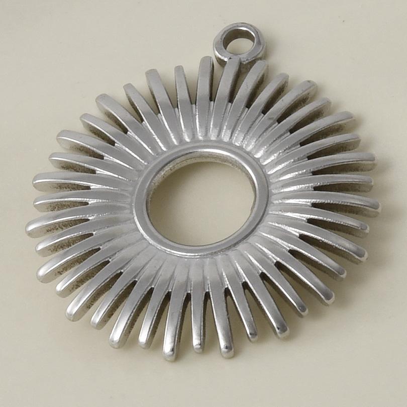 5pcs/Lot Silver Color Le Soleil Pendentif Stainless Steel Charm Pendants For Jewelry Making Supplies Metal Sun Charms Decoration