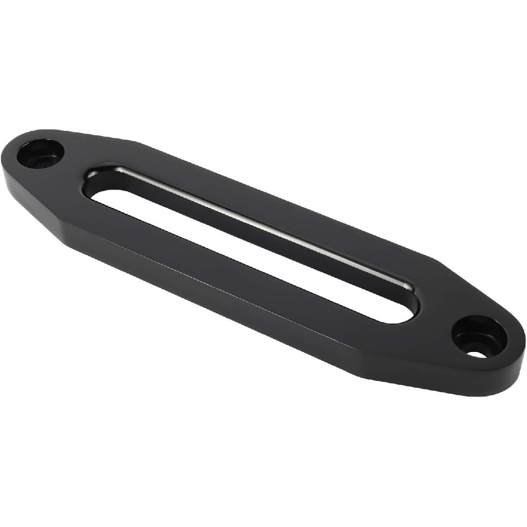 10" Billet Polished Aluminum Hawse Fairlead Load Capacity 8000-15000 LBs With Mounting Hardware For Synthetic Winch Rope (Black, 10")