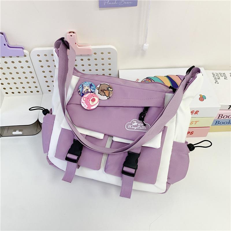 Student tutoring bag girl cute large capacity two-dimensional yuan bar pain bag casual versatile portable messenger bag