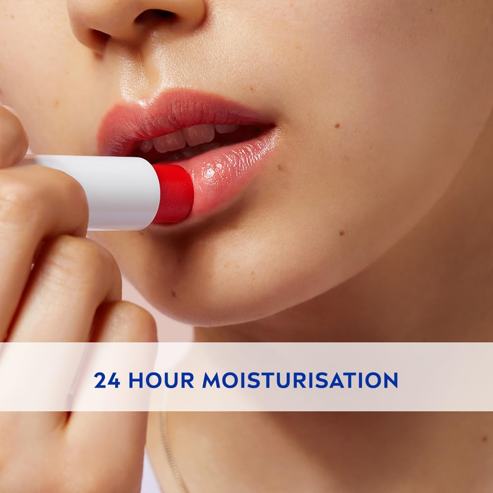 Nivea Strawberry Shine Lip Balm 4.8g | Moisturizing Lip Care With Red Tint For Smooth Glossy Lips | Long-Lasting Hydration & Shine