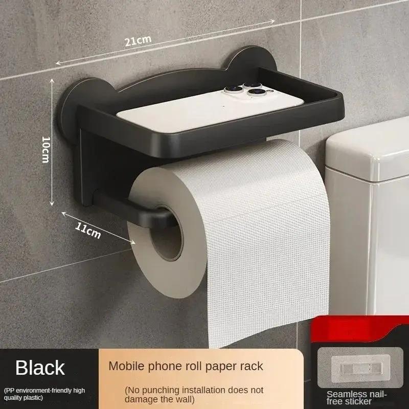Paper Phone Storage Plastic Toilet Paper Holder Storage Rack Kitchen Towel Placement of Seasoning Bottles Bathroom Wall Roll of
