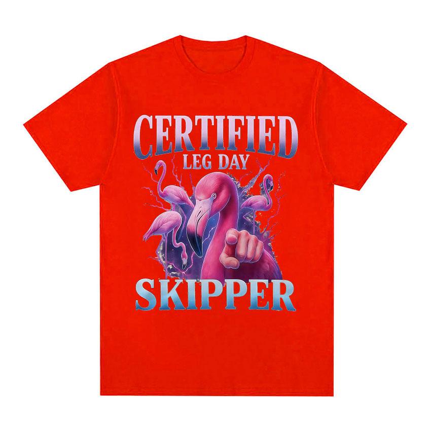 

Certified Leg Day Skipper Funny Flamingo Gym Meme TShirt Unisex Women Fashion Oversized T Shirt Casual ONeck 100 Cotton T Shirts S