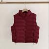 Cotton Vest Women's Autumn and Winter New Stand-up Collar Short Cotton Vest Pocket Zipper Light and Slim Vest