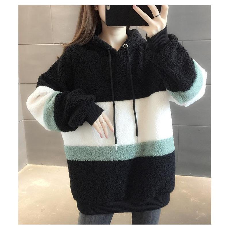 

Новое осенне-зимнее свободное модное повседневное пальто с капюшоном в корейском стиле M чёрный