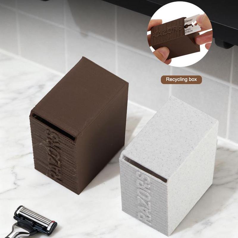 3D-printet Mini Barberbladsafleveringsæske Barberbladsgenbrugskasser Skraldespand Skraldesamler Organizer Frisørtilbehør