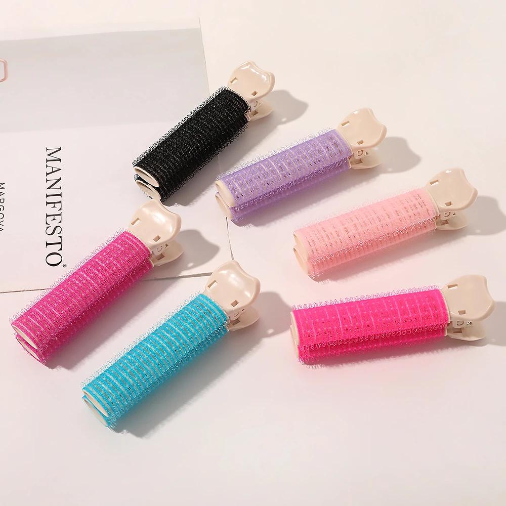 1/2/6pcs Hair Root Fluffy Clip Lazy Hair Edge Clip Women Top Styling Curling Barrel Portable Korean Bangs Side Clips Hair Roller